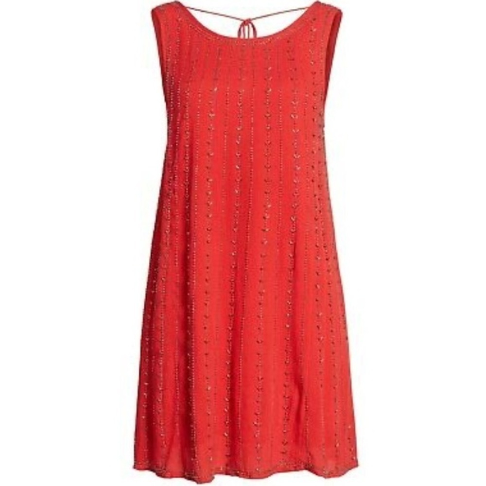 Lost + Wander Rouge Beaded Swing Dress Red NWT - Picture 5 of 11